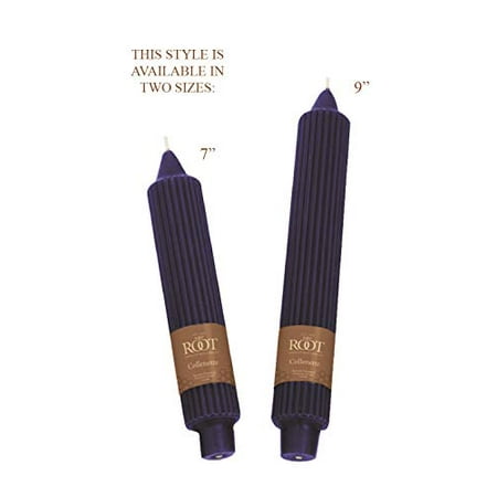 7-Inch Tall Root Candles Unscented Grecian Collenettes Dinner Candles Box of 4 Abyss